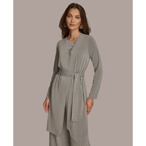 Donna Karan Women's Tie Waist Long Cardigan Gray Size M MSRP $139